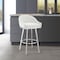 Armen Living Noran Swivel Counter Stool in Brushed Stainless Steel with White Faux Leather 840254335745 - alternate 10